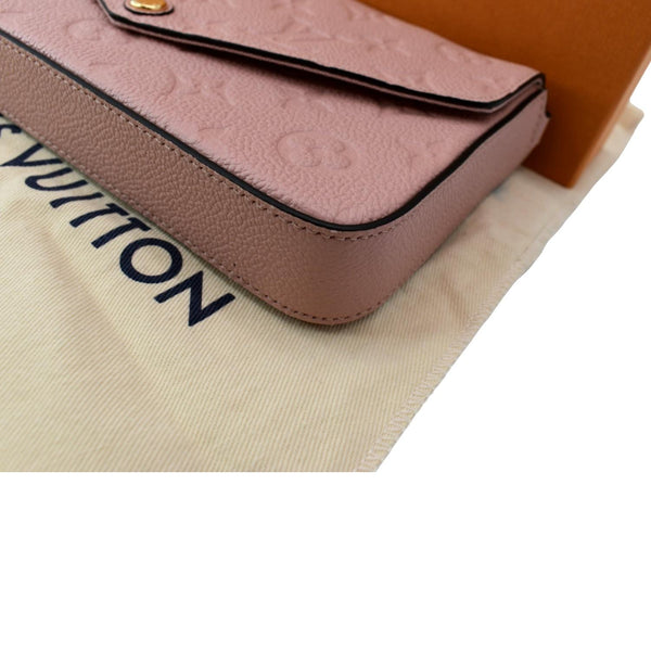 LOUIS VUITTON Pochette Felicie Monogram Leather Chain Wallet Pink