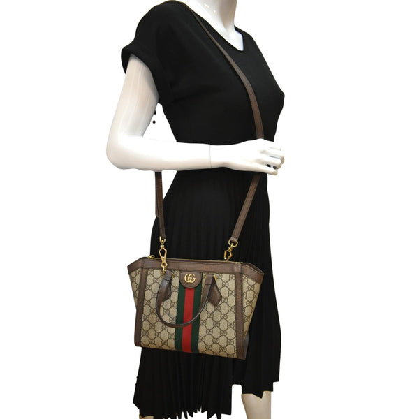 Gucci Ophidia GG Supreme Canvas Small Tote Bag Beige 547551