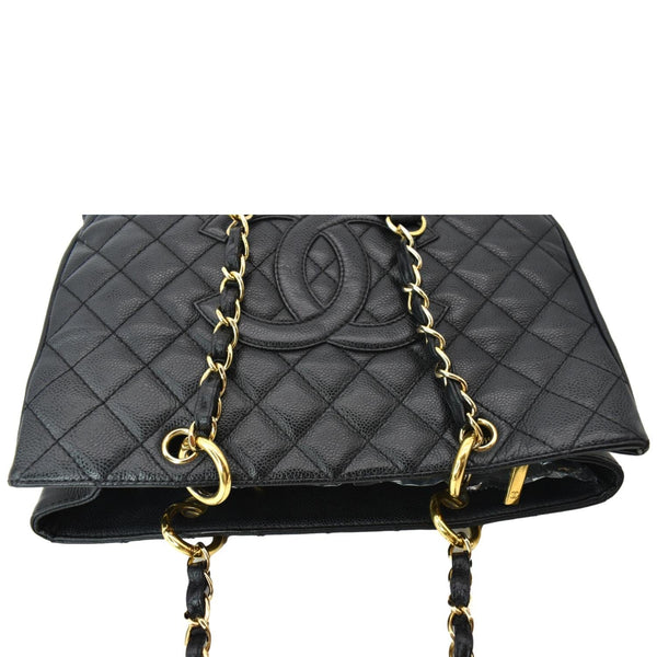 CHANEL Grand Shopping GST Caviar Leather Tote Bag Black