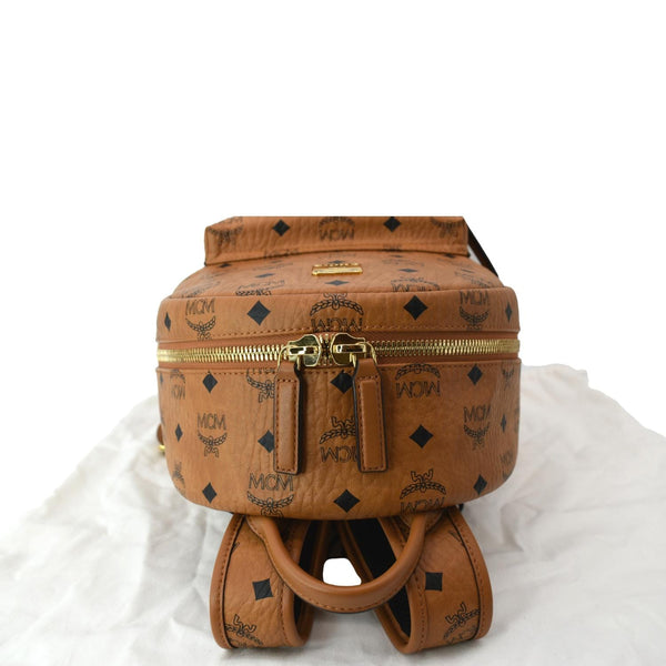MCM Stark Classic Visetos Canvas Backpack Bag Cognac