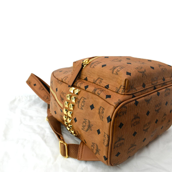 MCM Stark Classic Visetos Canvas Backpack Bag Cognac