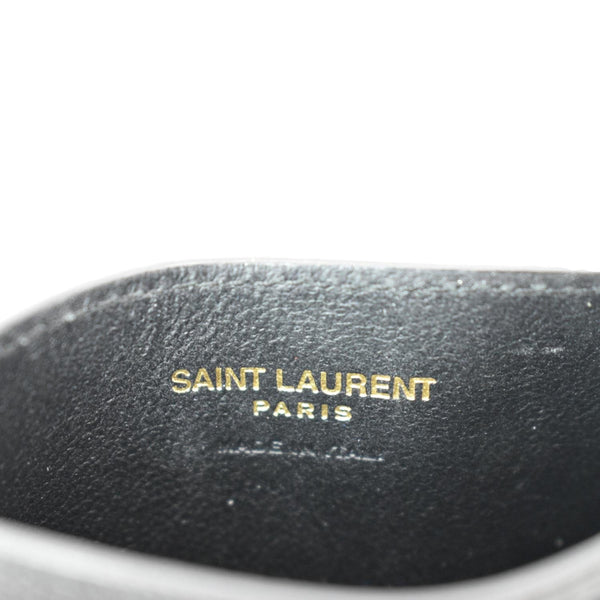 YVES SAINT LAURENT Monogram Grain Leather Card Case Black