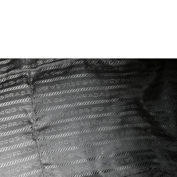 PRADA Vitello Daino Pebbled Leather Tote Bag Black