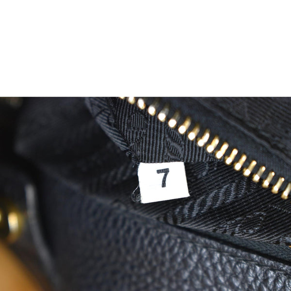PRADA Vitello Daino Pebbled Leather Tote Bag Black