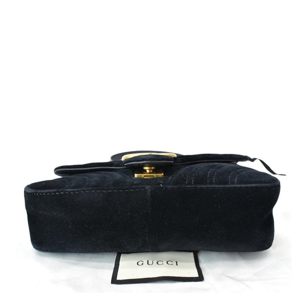 GUCCI GG Marmont Mini Velvet Shoulder Bag Black 446744