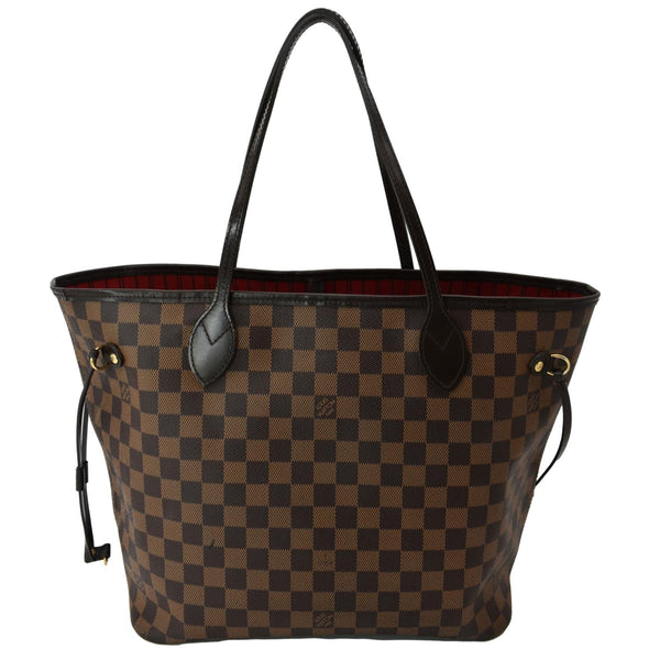 LOUIS VUITTON Neverfull MM Damier Ebene Shoulder Bag Brown