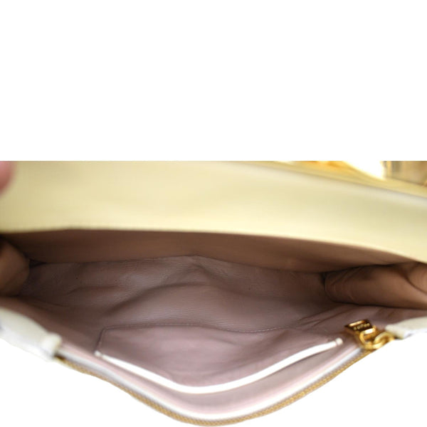 PRADA Vernice Pyramid Saffiano Leather Top Handle Bag Brown