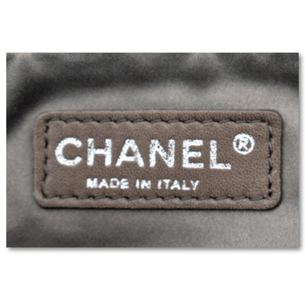 CHANEL GST Tweed Double Stitch Lambskin Leather Tote Bag Black