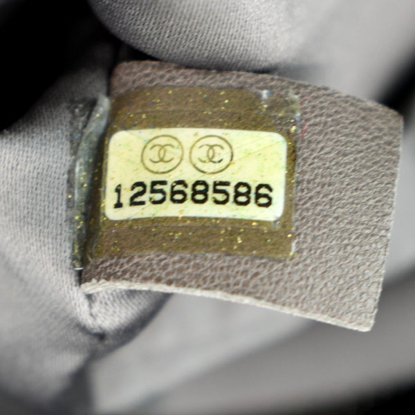 CHANEL GST Tweed Double Stitch Lambskin Leather Tote Bag Black