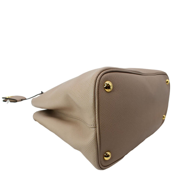 PRADA Double Handle Saffiano Leather Tote Bag Nude Pink