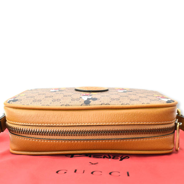 GUCCI x Disney Mickey Mouse GG Supreme Coated Canvas Crossbody Bag Brown 602536