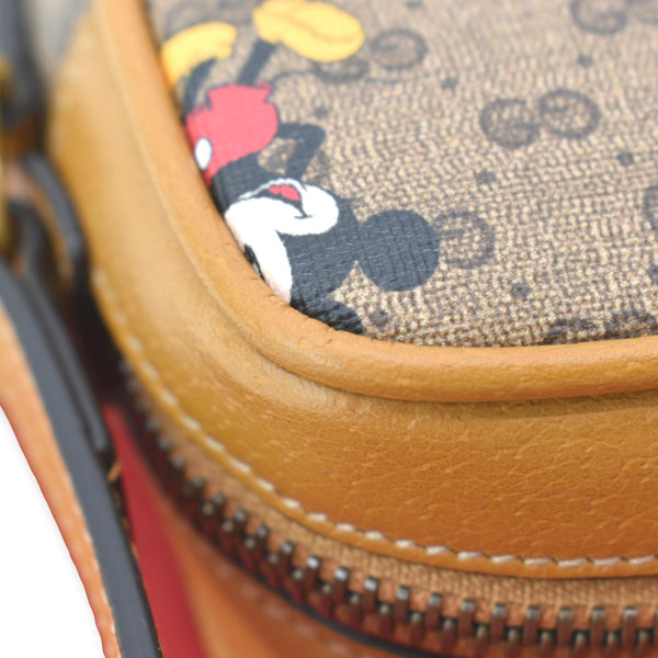 GUCCI x Disney Mickey Mouse GG Supreme Coated Canvas Crossbody Bag Brown 602536