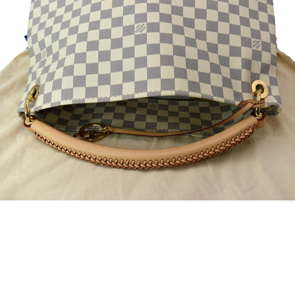 LOUIS VUITTON Artsy MM Damier Azur Hobo Bag White