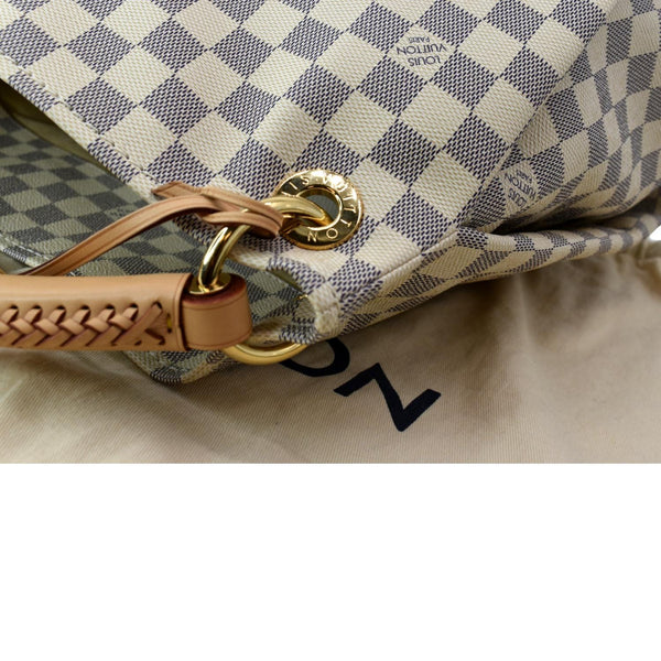 LOUIS VUITTON Artsy MM Damier Azur Hobo Bag White