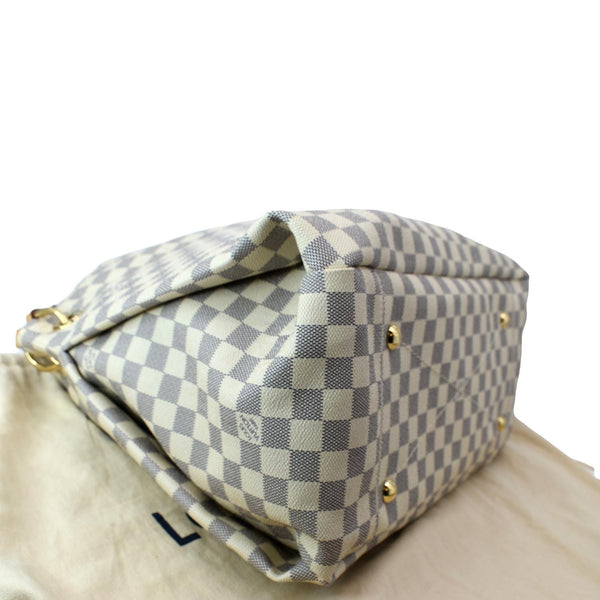 LOUIS VUITTON Artsy MM Damier Azur Hobo Bag White