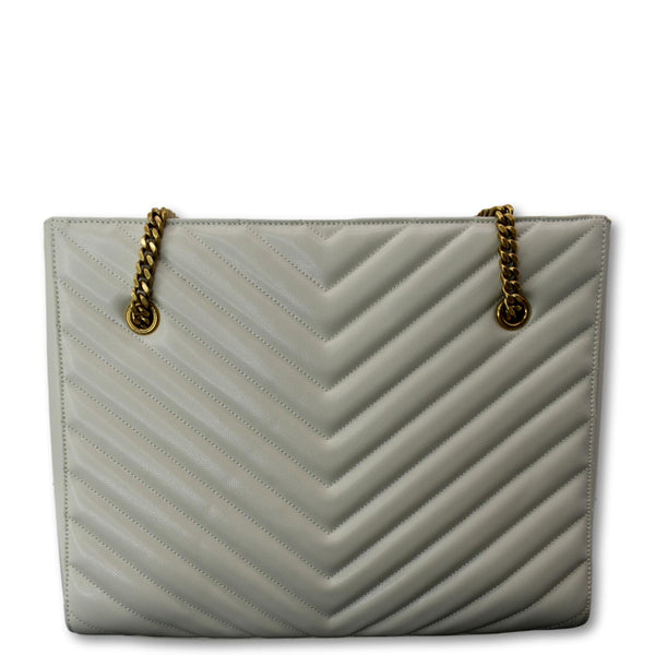 YVES SAINT LAURENT Tribeca Medium Leather Shoulder Bag White