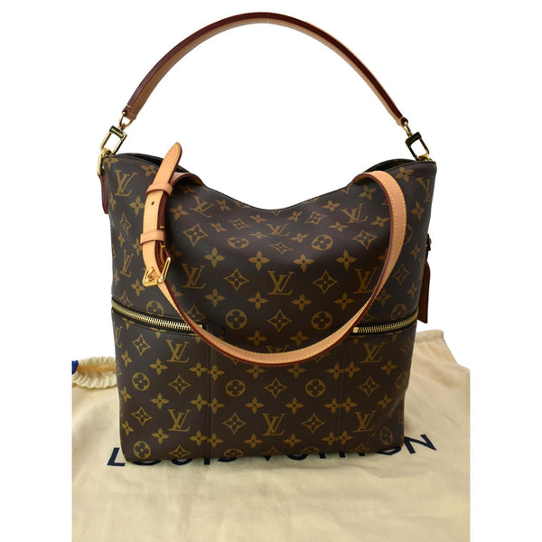 LOUIS VUITTON Melie Monogram Canvas Hobo Bag Brown