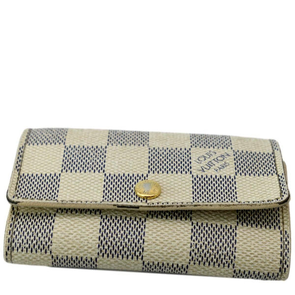 LOUIS VUITTON Damier Azur 6 Key Holder White