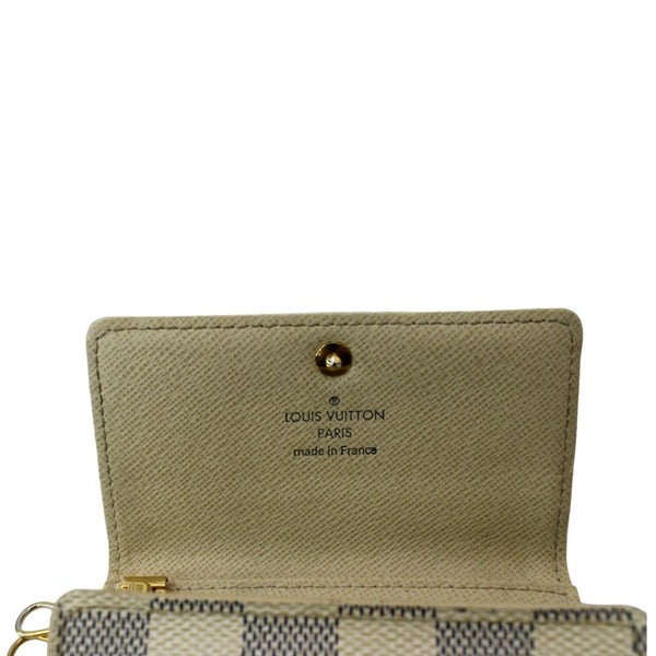 LOUIS VUITTON Damier Azur 6 Key Holder White