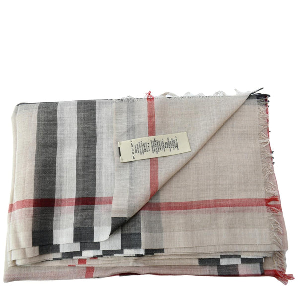 Burberry Check Wool Scarf Archive Beige