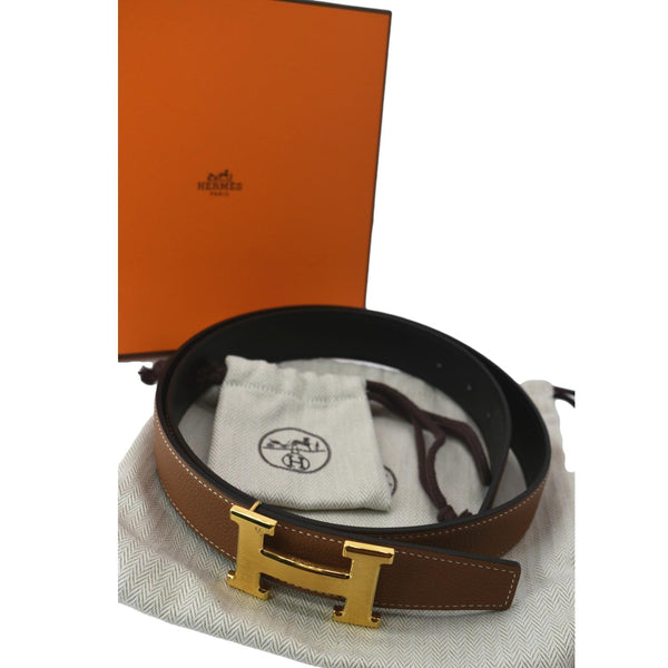 HERMES Constance H Buckle Reversible Belt Brown