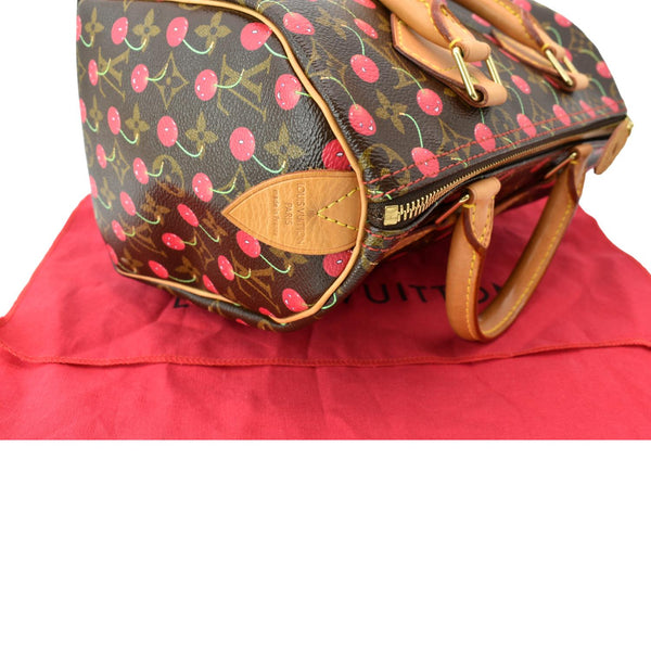 LOUIS VUITTON Cherry Speedy 25 Monogram Canvas Tote Brown