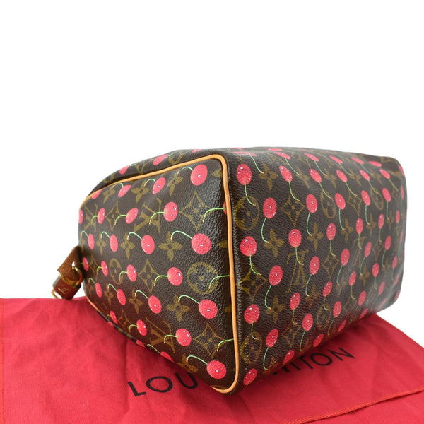 LOUIS VUITTON Cherry Speedy 25 Monogram Canvas Tote Brown