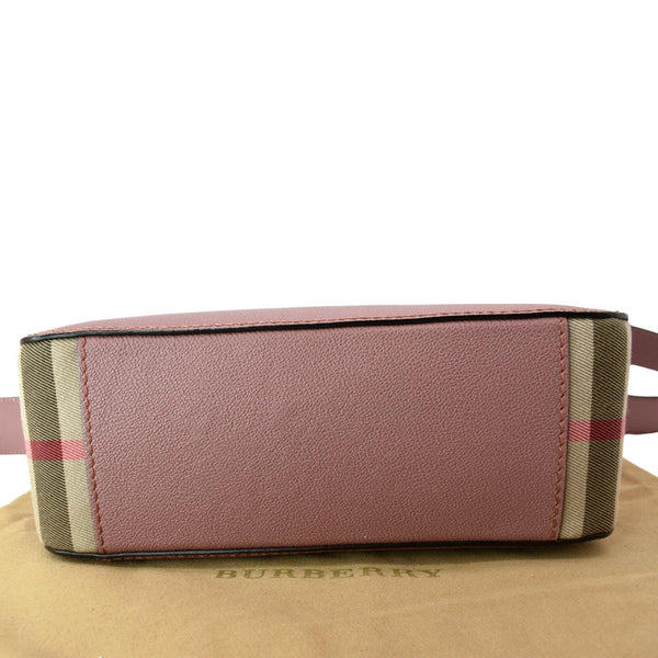 BURBERRY Helmsley House Check Grained Leather Crossbody Bag Pink