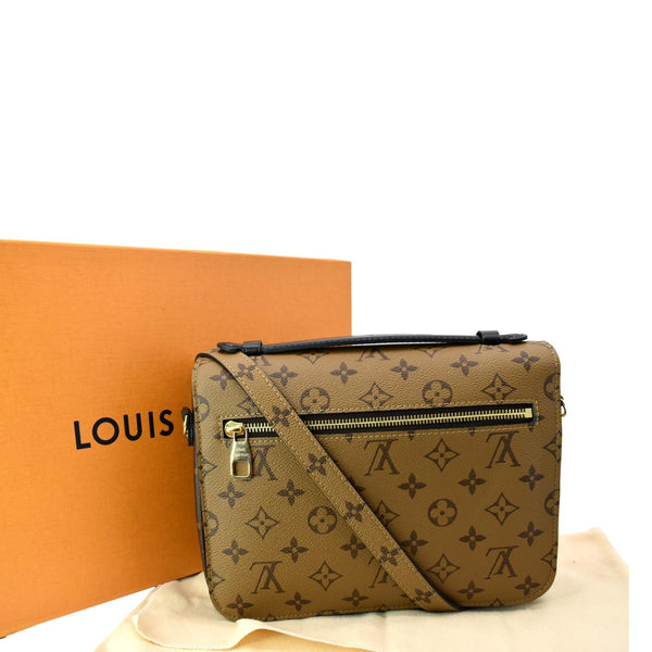LOUIS VUITTON Metis Pochette Reverse Monogram Canvas Crossbody Bag Brown