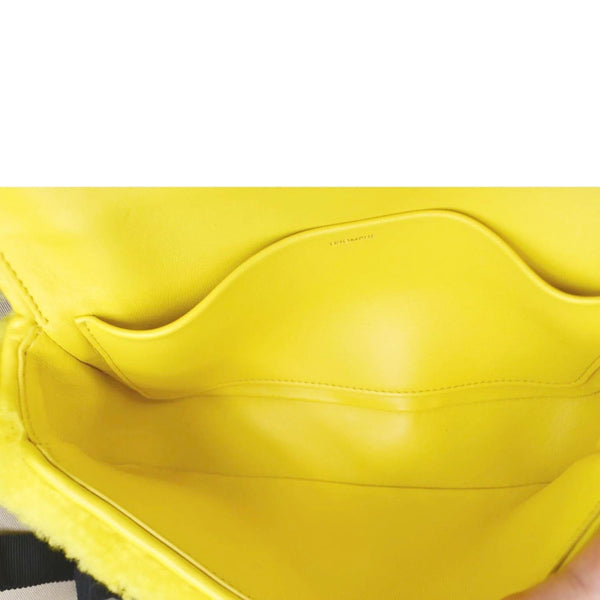 CELINE Triomphe Fluffy Shearling Shoulder Bag Yellow