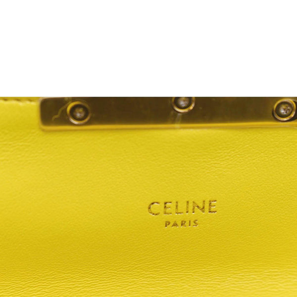 CELINE Triomphe Fluffy Shearling Shoulder Bag Yellow