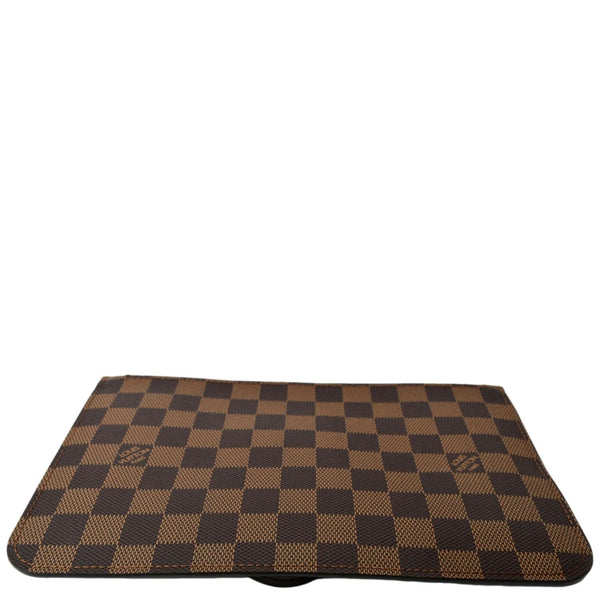 LOUIS VUITTON Neverfull Damier Ebene Pochette Wristlet Pouch Brown