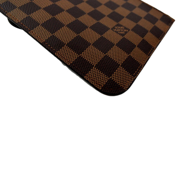 LOUIS VUITTON Neverfull Damier Ebene Pochette Wristlet Pouch Brown