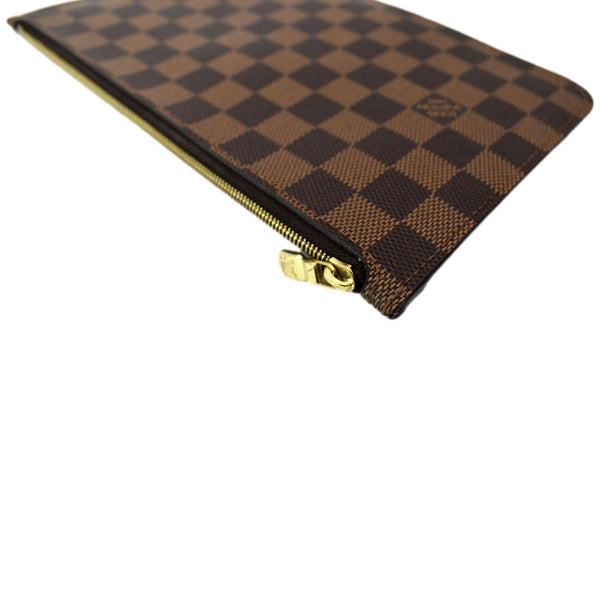 LOUIS VUITTON Neverfull Damier Ebene Pochette Wristlet Pouch Brown
