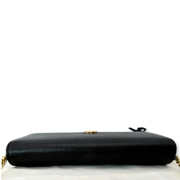 GUCCI Petite GG Marmont Leather Chain Wallet Black 546585