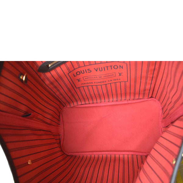 LOUIS VUITTON Neverfull MM Damier Ebene Tote Bag Brown