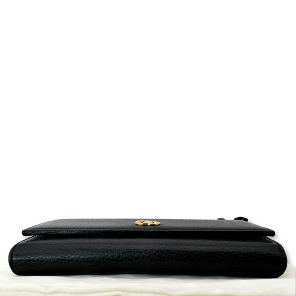 GUCCI Petite GG Marmont Leather Chain Wallet Black 546585