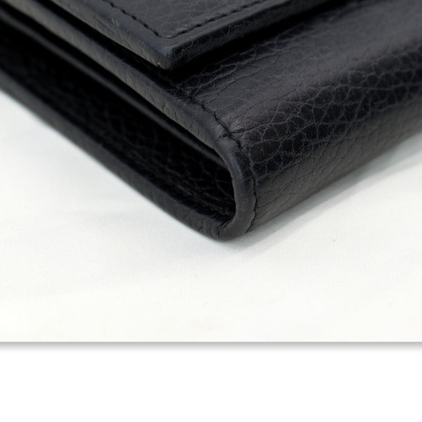 GUCCI Petite GG Marmont Leather Chain Wallet Black 546585