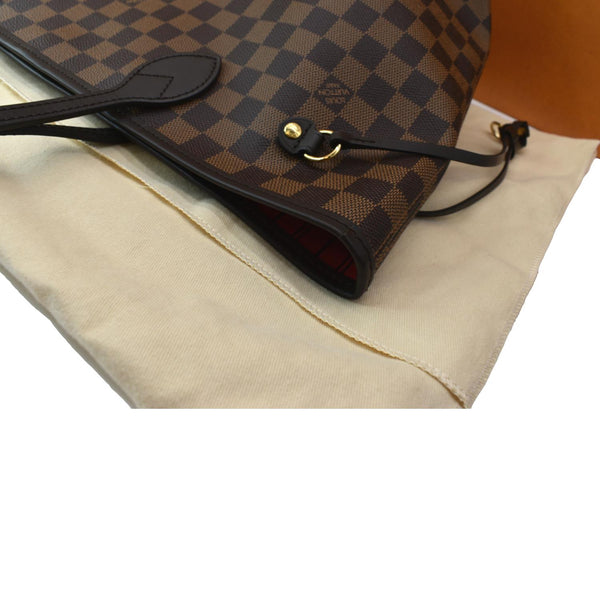 LOUIS VUITTON Neverfull MM Damier Ebene Tote Bag Brown