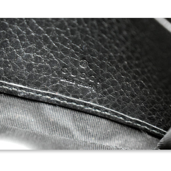 GUCCI Petite GG Marmont Leather Chain Wallet Black 546585