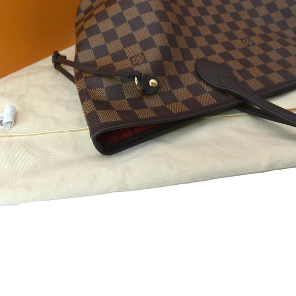 LOUIS VUITTON Neverfull MM Damier Ebene Tote Bag Brown