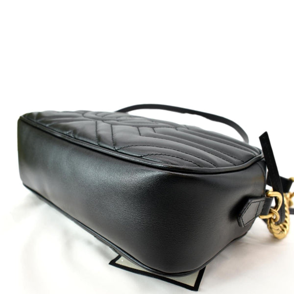 GUCCI GG Marmont Matelasse Small Leather Crossbody Bag Black 447632