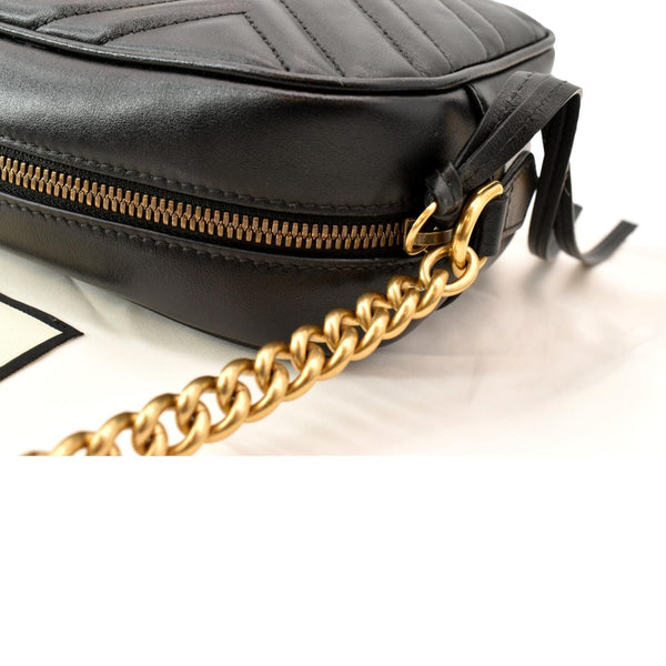 GUCCI GG Marmont Matelasse Small Leather Crossbody Bag Black 447632