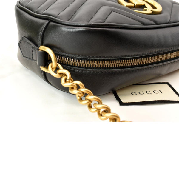 GUCCI GG Marmont Matelasse Small Leather Crossbody Bag Black 447632