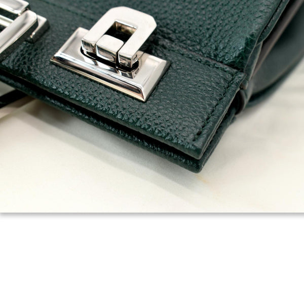 GUCCI Zumi Small Top Handle Leather Shoulder Bag Green 569712