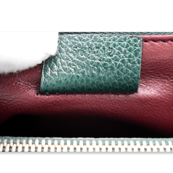 GUCCI Zumi Small Top Handle Leather Shoulder Bag Green 569712