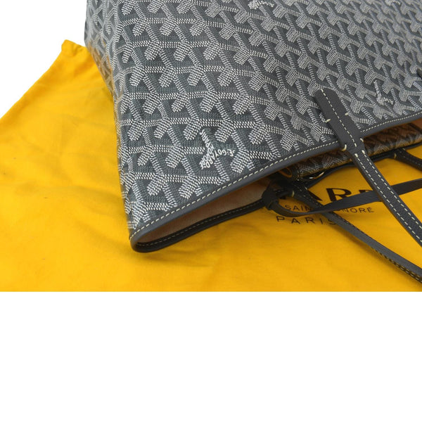 GOYARD Saint Louis PM Chevron Print Canvas Tote Bag Gray