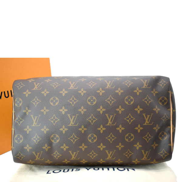LOUIS VUITTON Speedy 35 Monogram Canvas Satchel Bag Brown