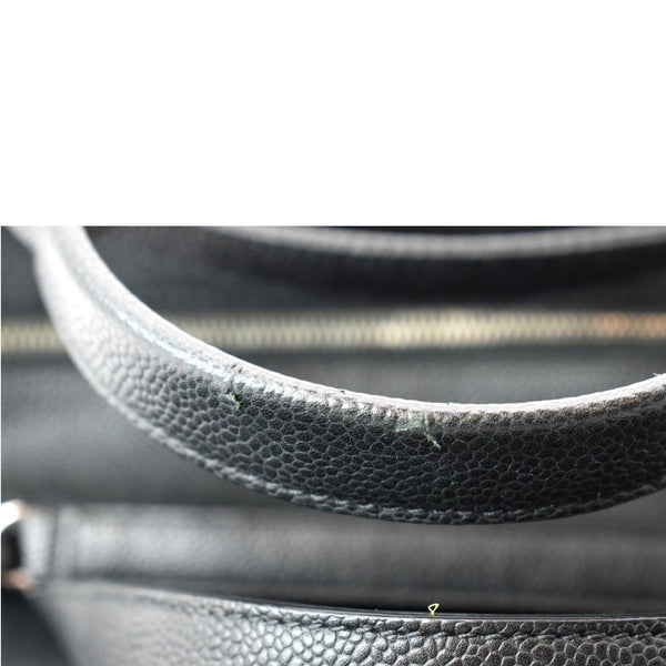 CHANEL Deauville Small Shopping Leather Tote Bag Black