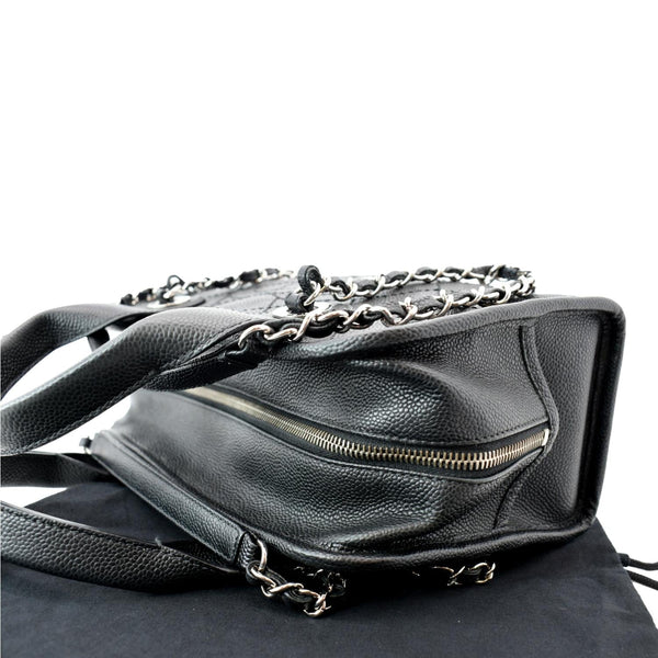 CHANEL Deauville Small Shopping Leather Tote Bag Black